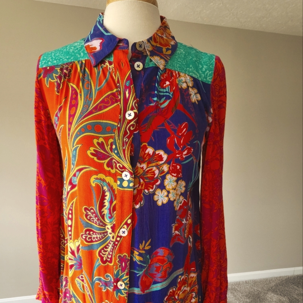 Soft Surroundings – Cobalt Multi Hermosa Tunic Shirt – XS (2 - 4)
